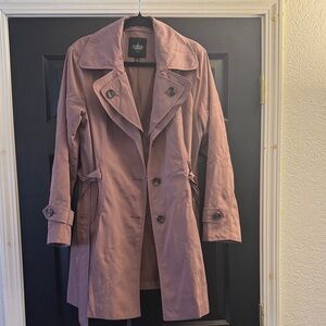 London Fog Mauve Trench Coat - Double-Breasted Style